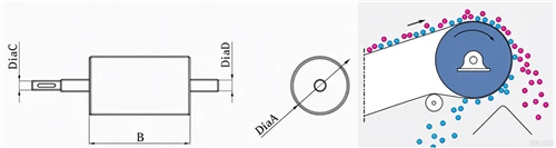 Engineering schematic diagram of magnetic roller separator Engineering schematic diagram of magnetic roller separator