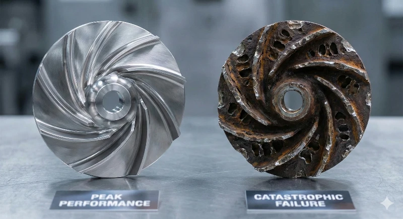 worn stainless steel pump impeller wear damage worn stainless steel pump impeller wear damage